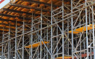 scaffold next to a construction site