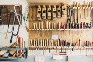 carpentry tools used to build ramps for bike messengers