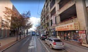 Street in Chinatown, Philadelphia, near workers' comp lawyer: