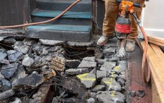 jackhammer used on construction site roofers worked on